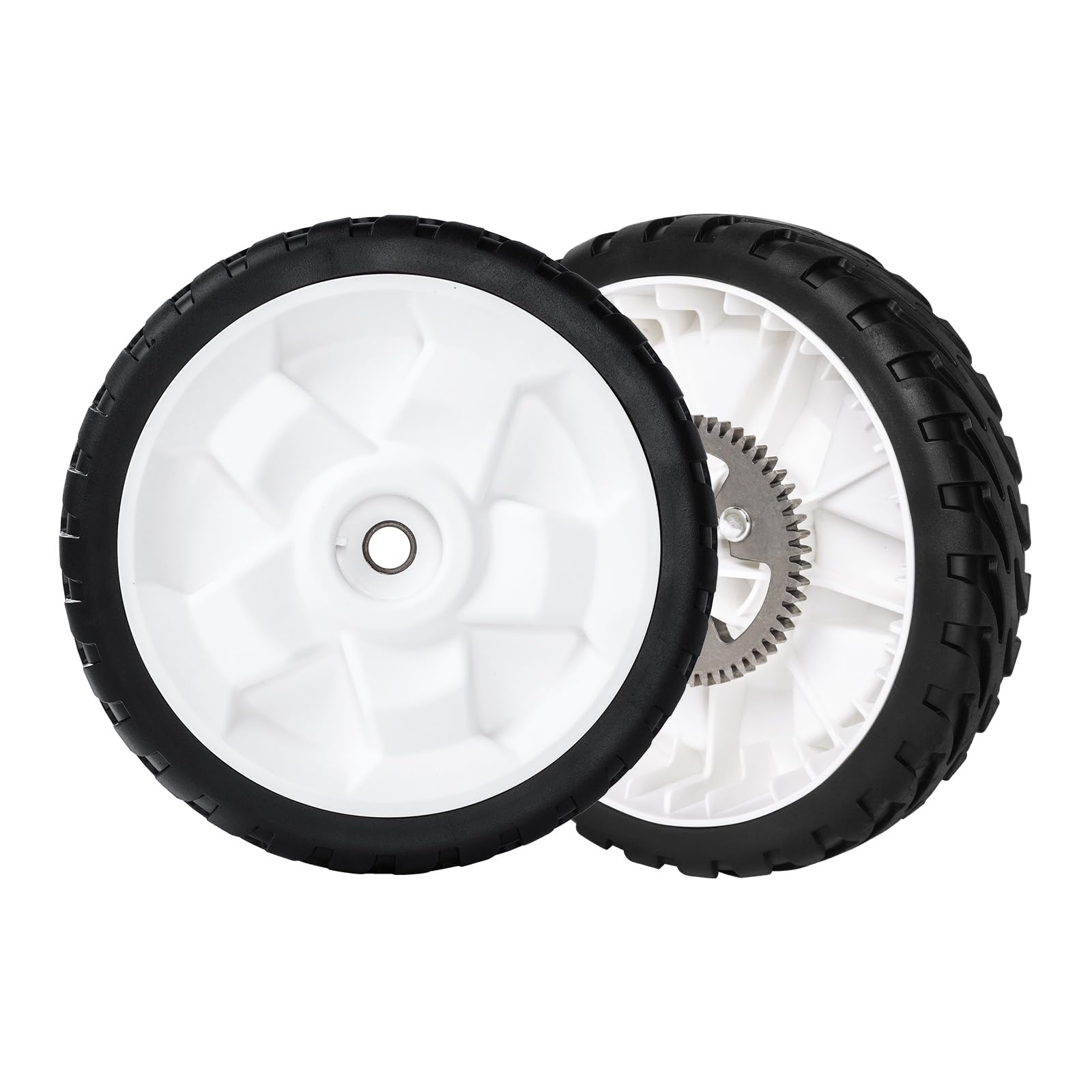 JSXDNWYJ front view of rear drive wheel showing fit and tread benefit