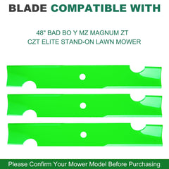 JSXDNWYJ blade beside ruler showing 16.5-inch length for deck fit