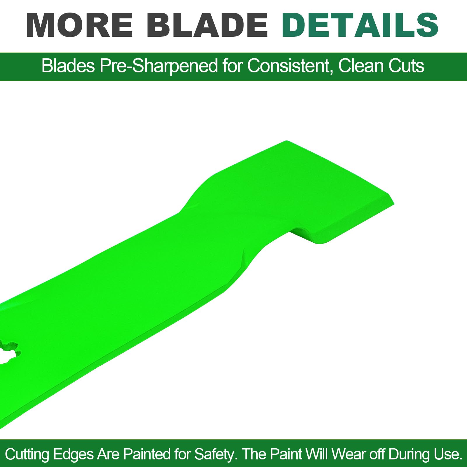 JSXDNWYJ blade next to ruler showing 21 7/16 inch length for correct sizing