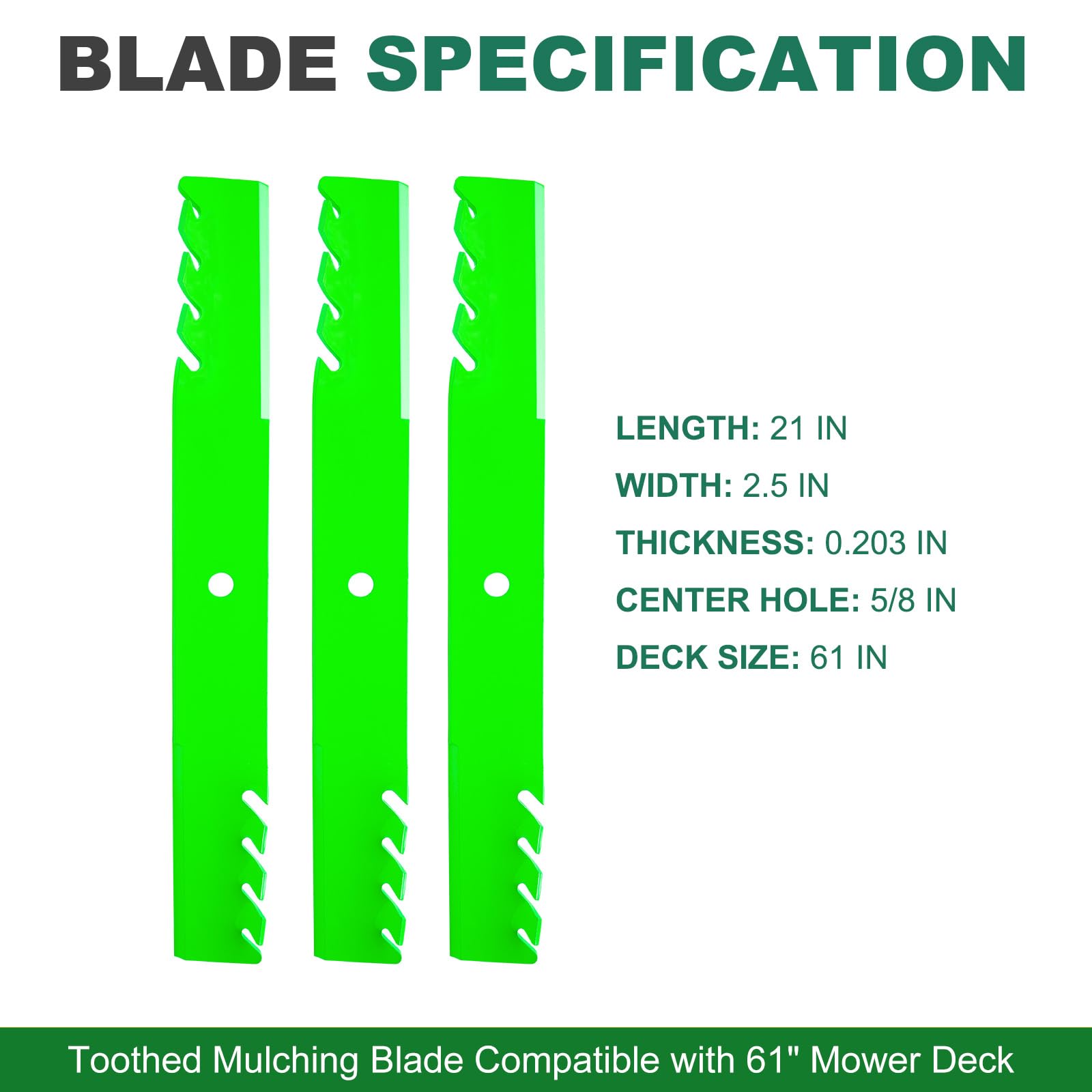 JSXDNWYJ close-up of blade edge profile for improved mulching performance