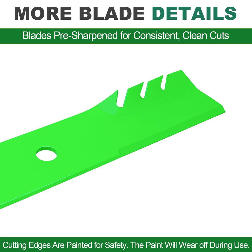 JSXDNWYJ blade next to ruler showing 16-15/16 inch length for correct tip speed