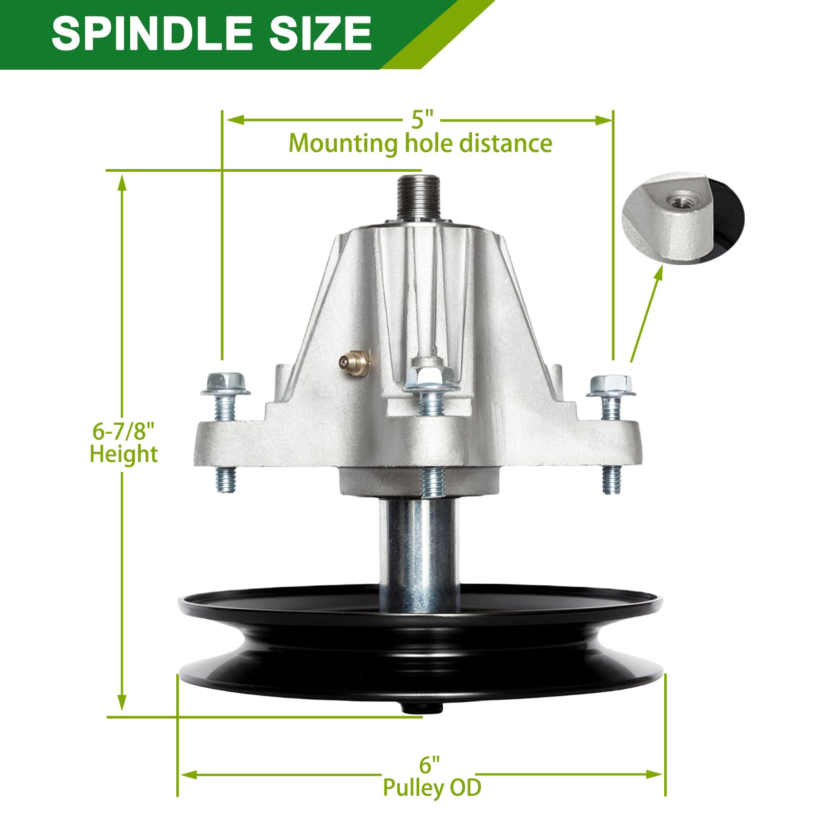 JSXDNWYJ spindle close-up showing bearing surface and improved stability benefit