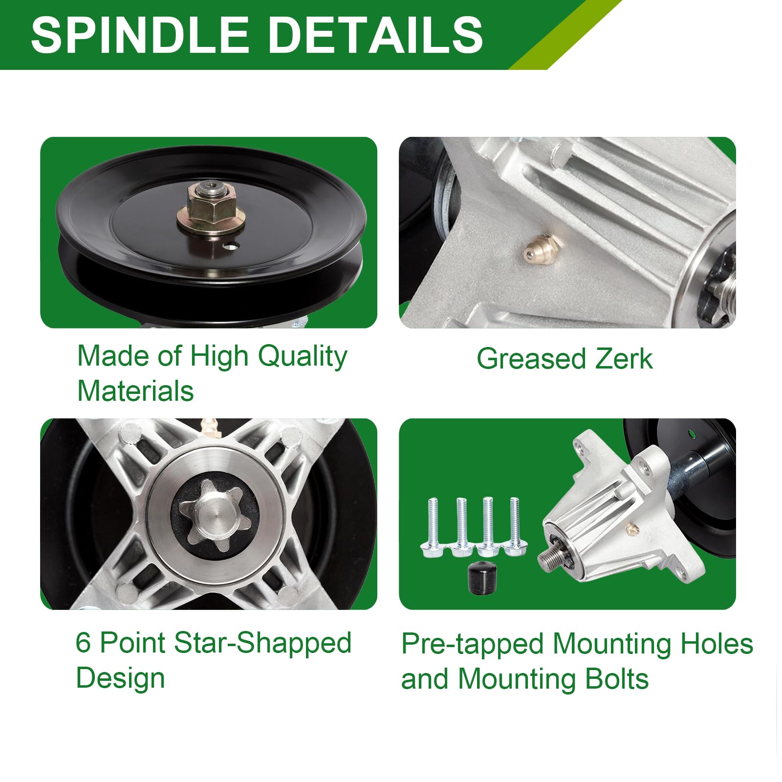 JSXDNWYJ spindle installed on mower deck showing restored blade rotation and alignment