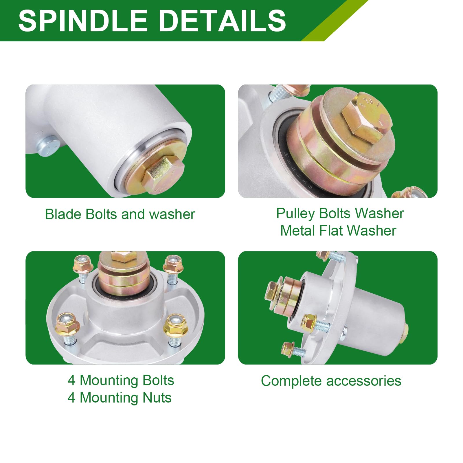 JSXDNWYJ spindle installed on mower deck demonstrating direct-fit replacement benefit