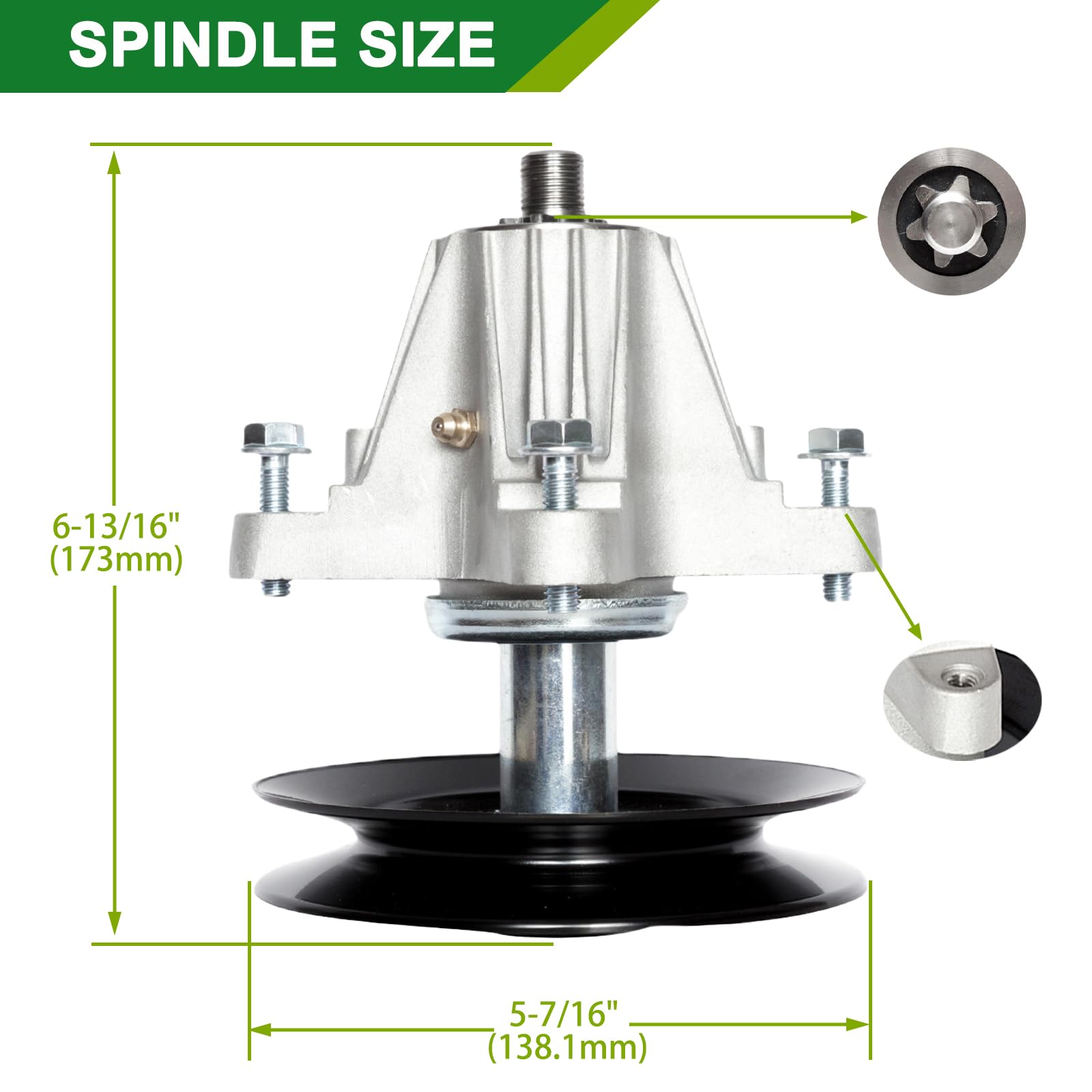 JSXDNWYJ side profile spindle highlighting robust housing for longer service life