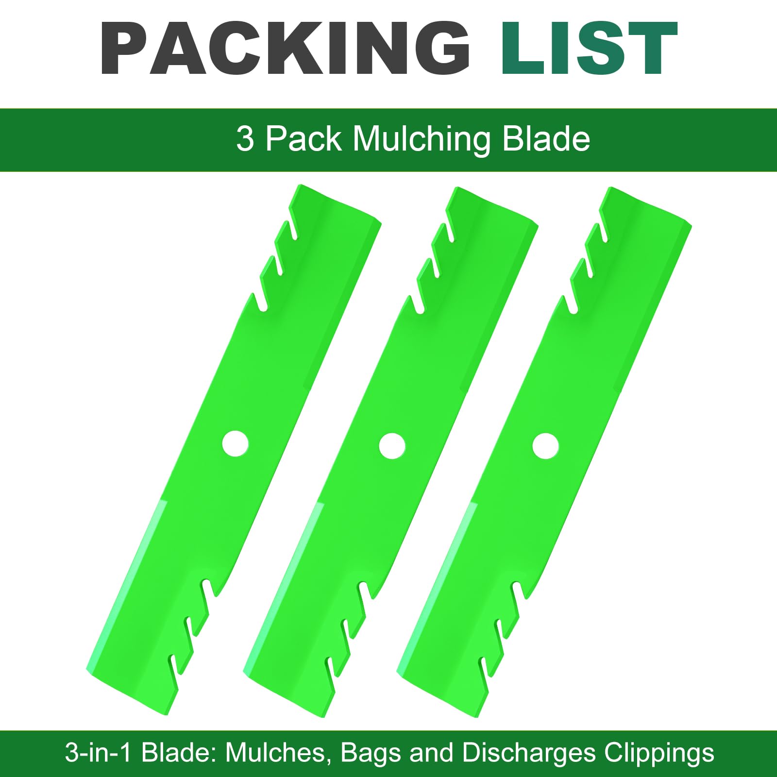 JSXDNWYJ three blades arranged to show pack contents and consistent finish