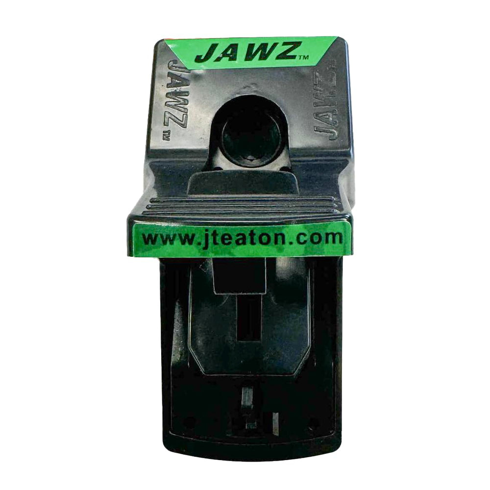 JT Eaton JAWZ red set indicator detail for quick visual armed confirmation