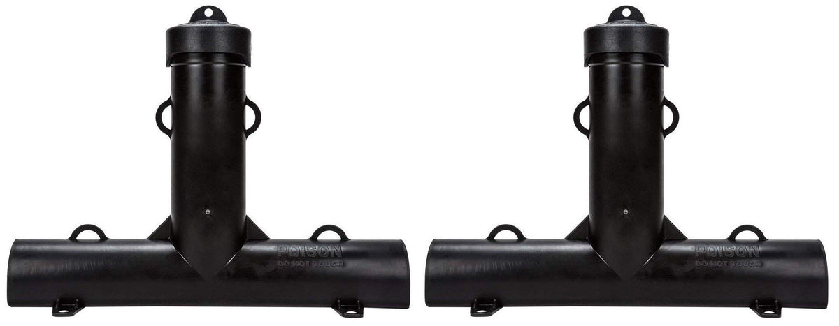 JT Eaton front view of modern top loader bait station showing compact design and secure placement