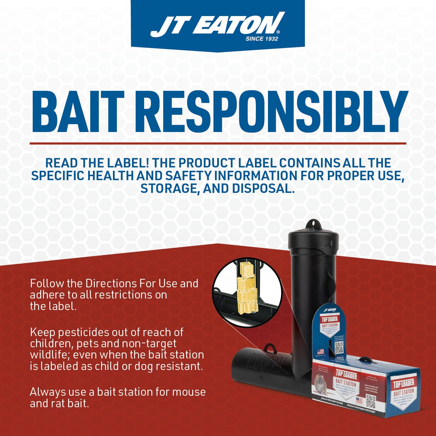 JT Eaton uso exterior en granja junto a estructura, ideal para control en campos
