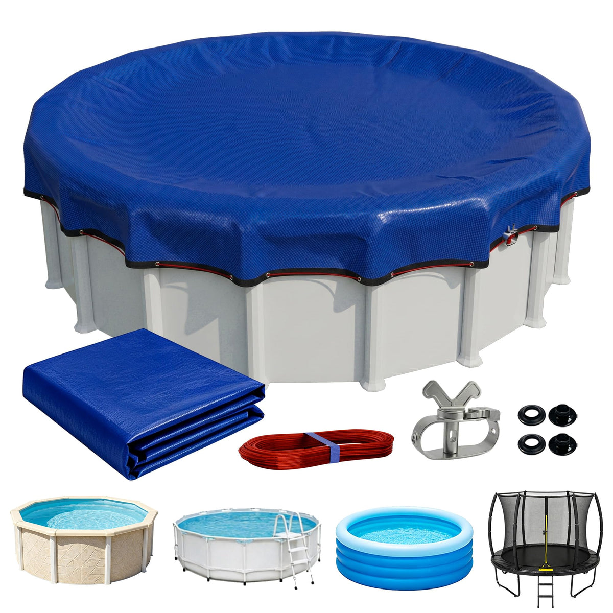 JTW front packaging showing 18ft cover and features, protective reliability