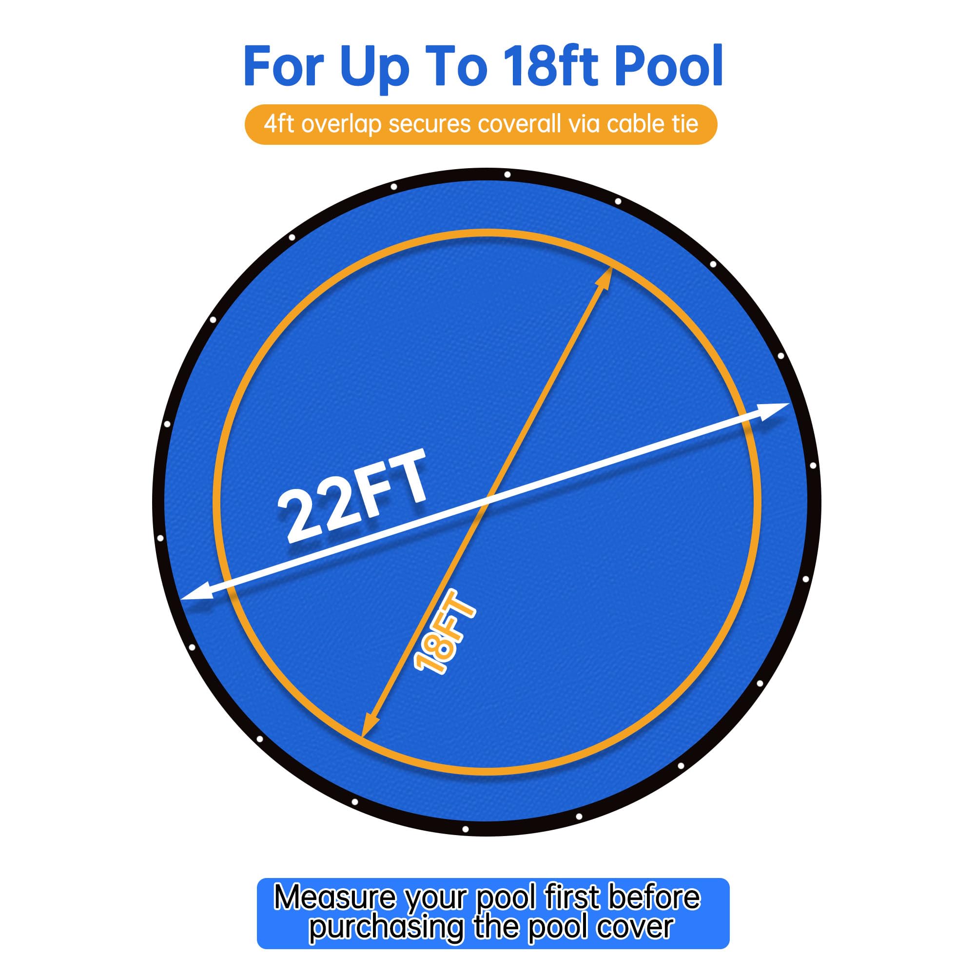 JTW cover holding snow load on pool, winter resilience benefit illustrated