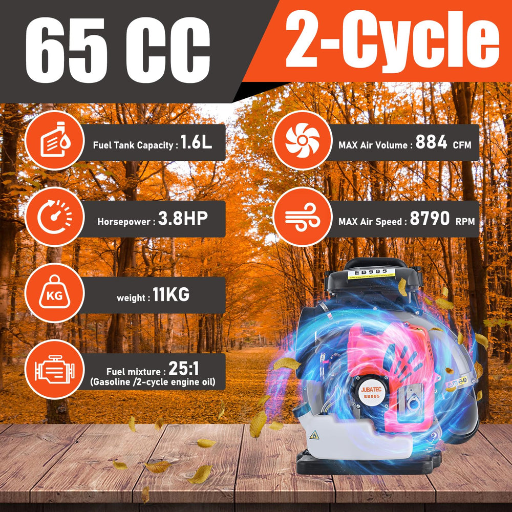 JUBATEC engine close-up highlighting 65CC power and reliable performance