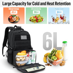Jueachy open insulated compartment displaying lunch box and easy-wipe lining