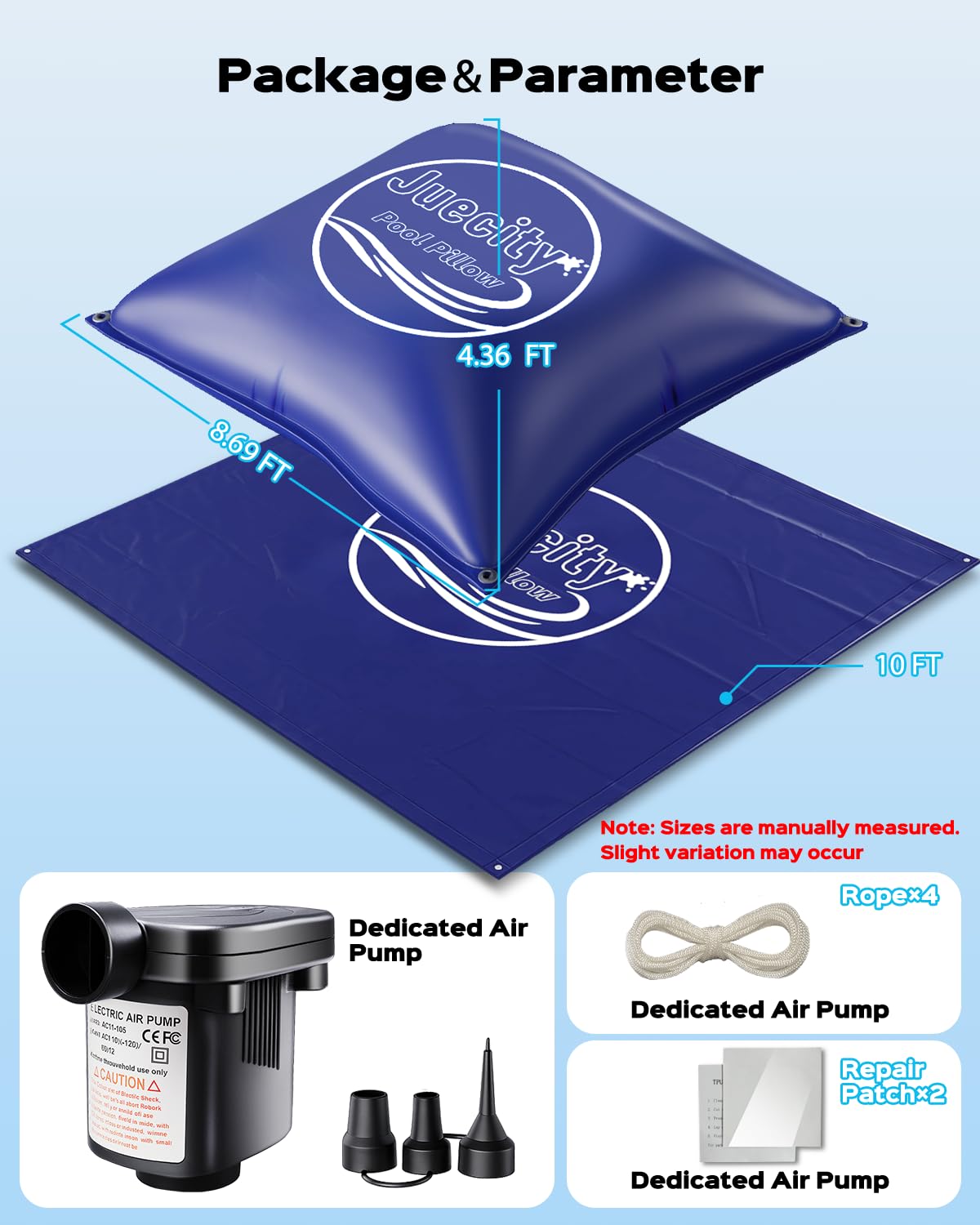Juecity applying repair patch to pillow showing easy on-site fixes