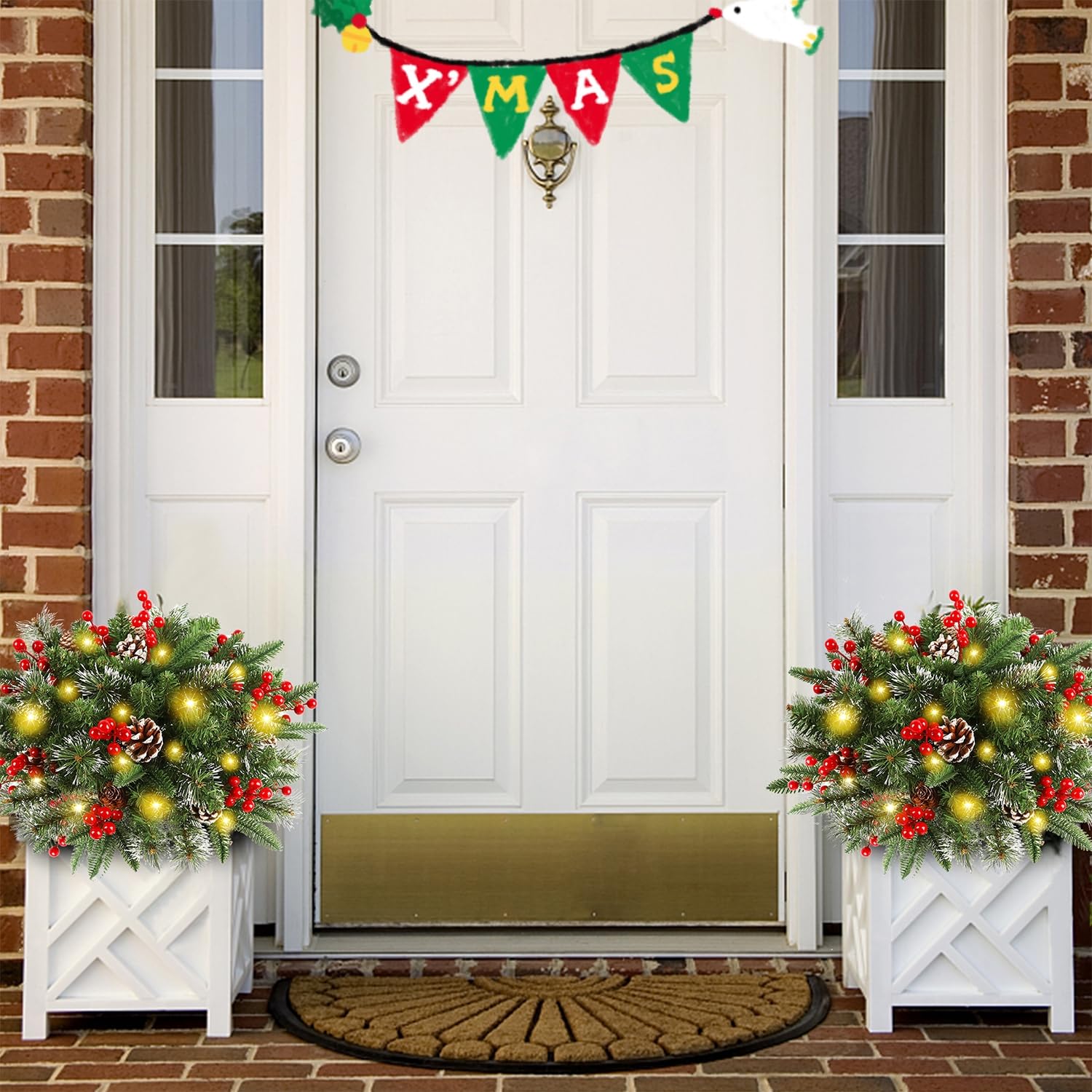 Juegoal red berries and pine cones detail adding natural accents and enhanced seasonal charm