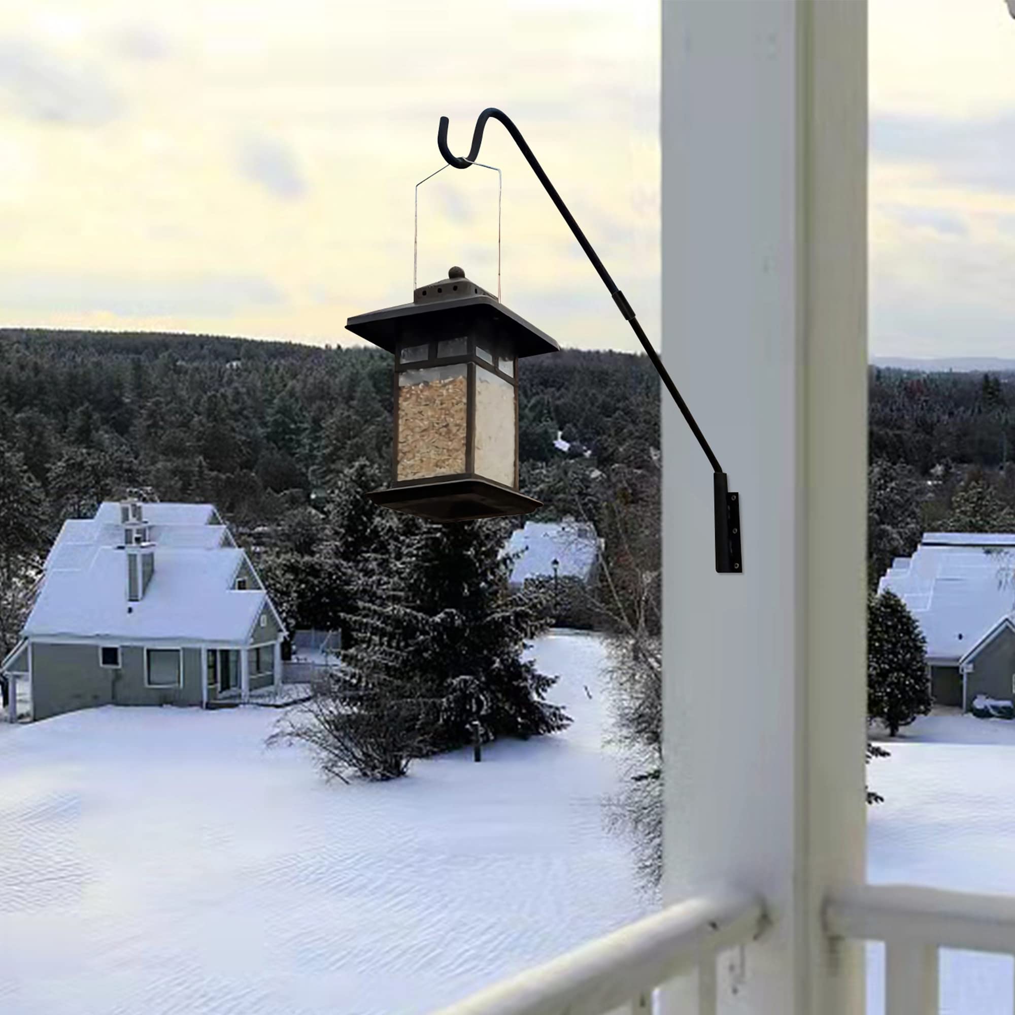 Juegoal mounted on deck rail in a patio setting for decorative hanging use