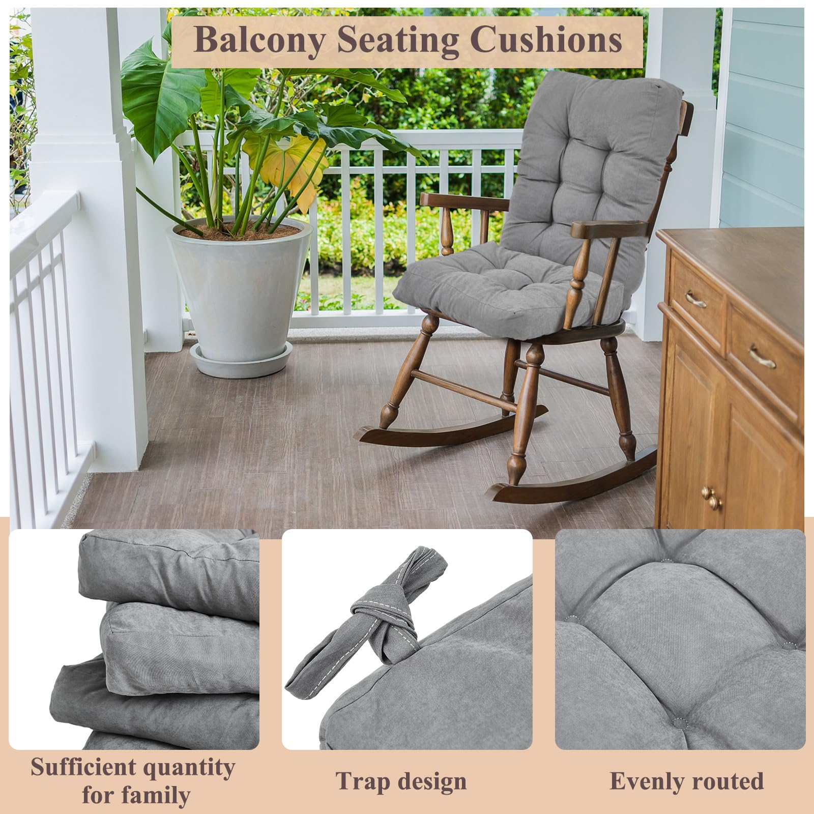 Juexica tied cushions demonstrating secure attachment and stability
