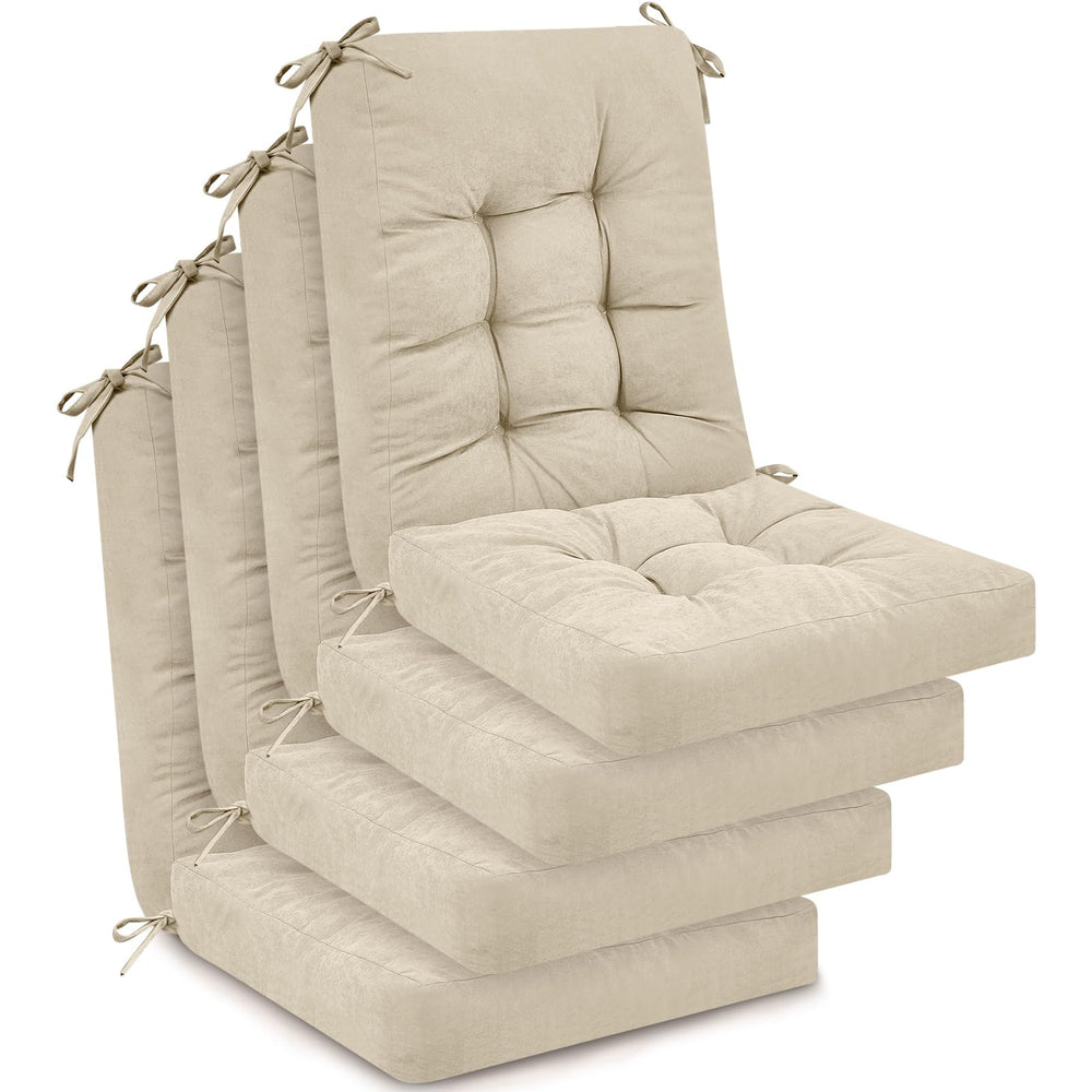 Juexica front view of four beige cushion sets showing full bundle and packaging benefits