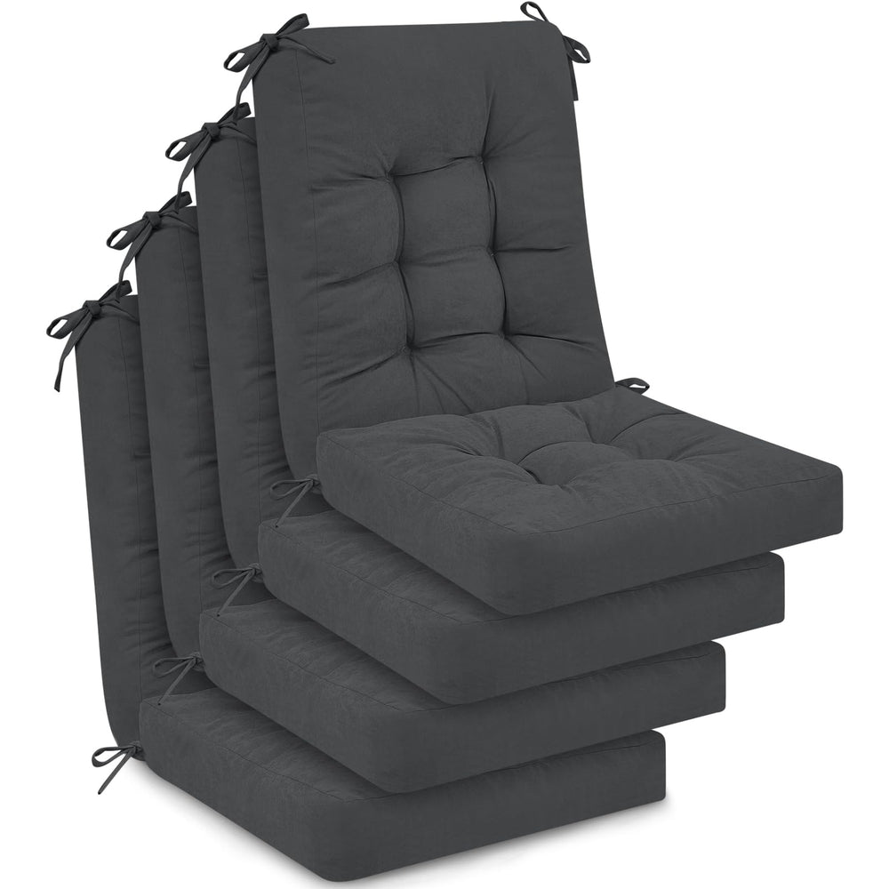 Juexica front view of four dark gray cushion sets showing neat packaging and quantity benefit