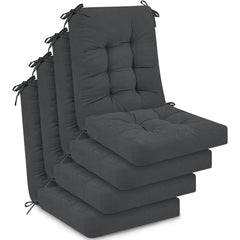 Juexica front view of four dark gray cushion sets showing neat packaging and quantity benefit