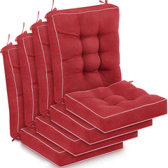 Juexica front view showing four red cushion sets and tied-on fit, enhances comfort