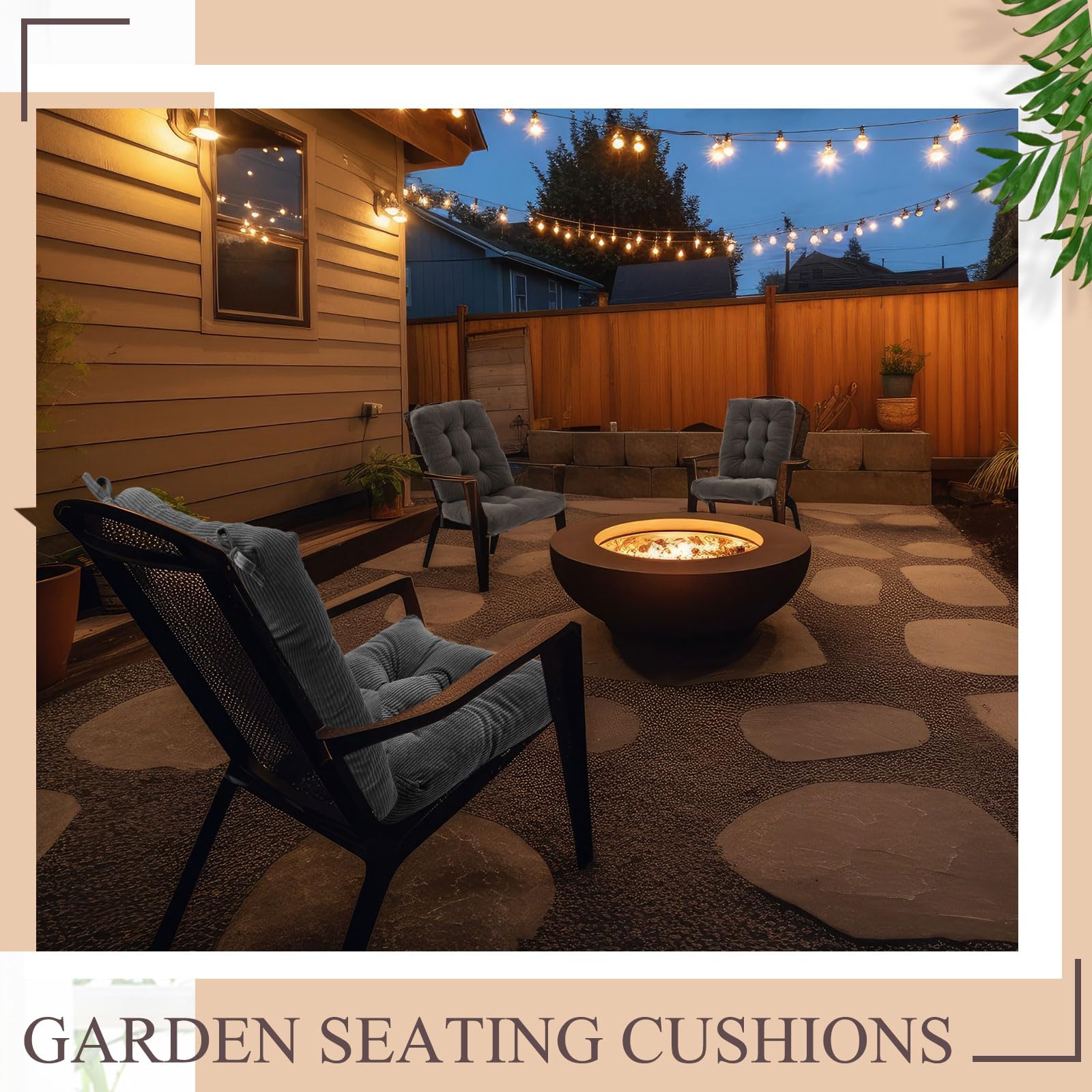Juexica cushions in a patio lifestyle scene adding comfort and style outdoors benefit