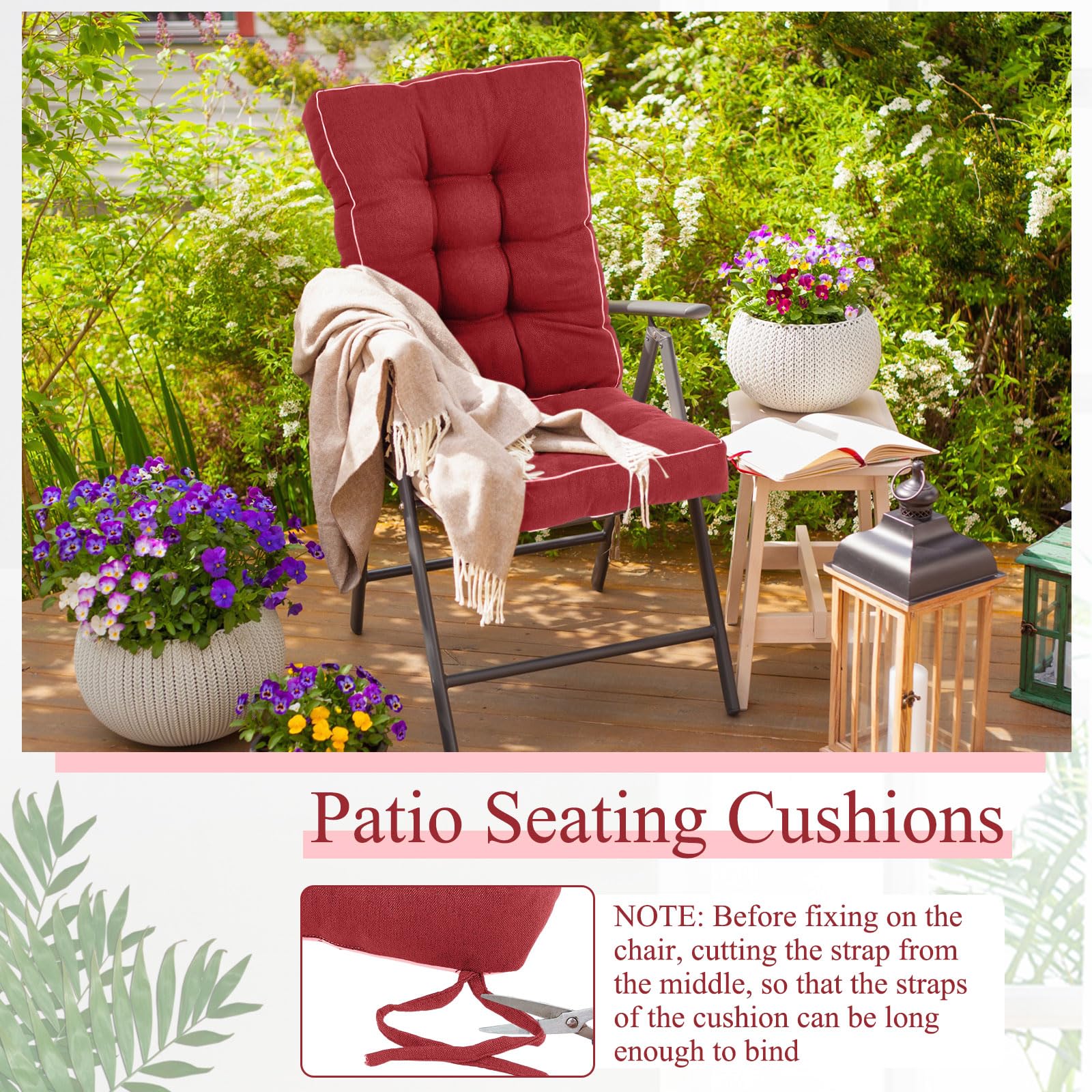 Juexica cushions styled on patio table and chairs to boost outdoor decor