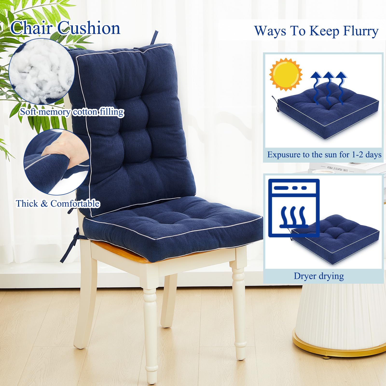 Juexica seat cushion profile showing 3.5-inch thickness for improved comfort