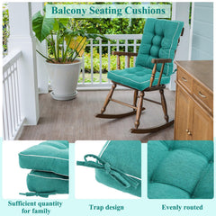 Juexica cushion tied to porch chair showing secure stay-in-place benefit