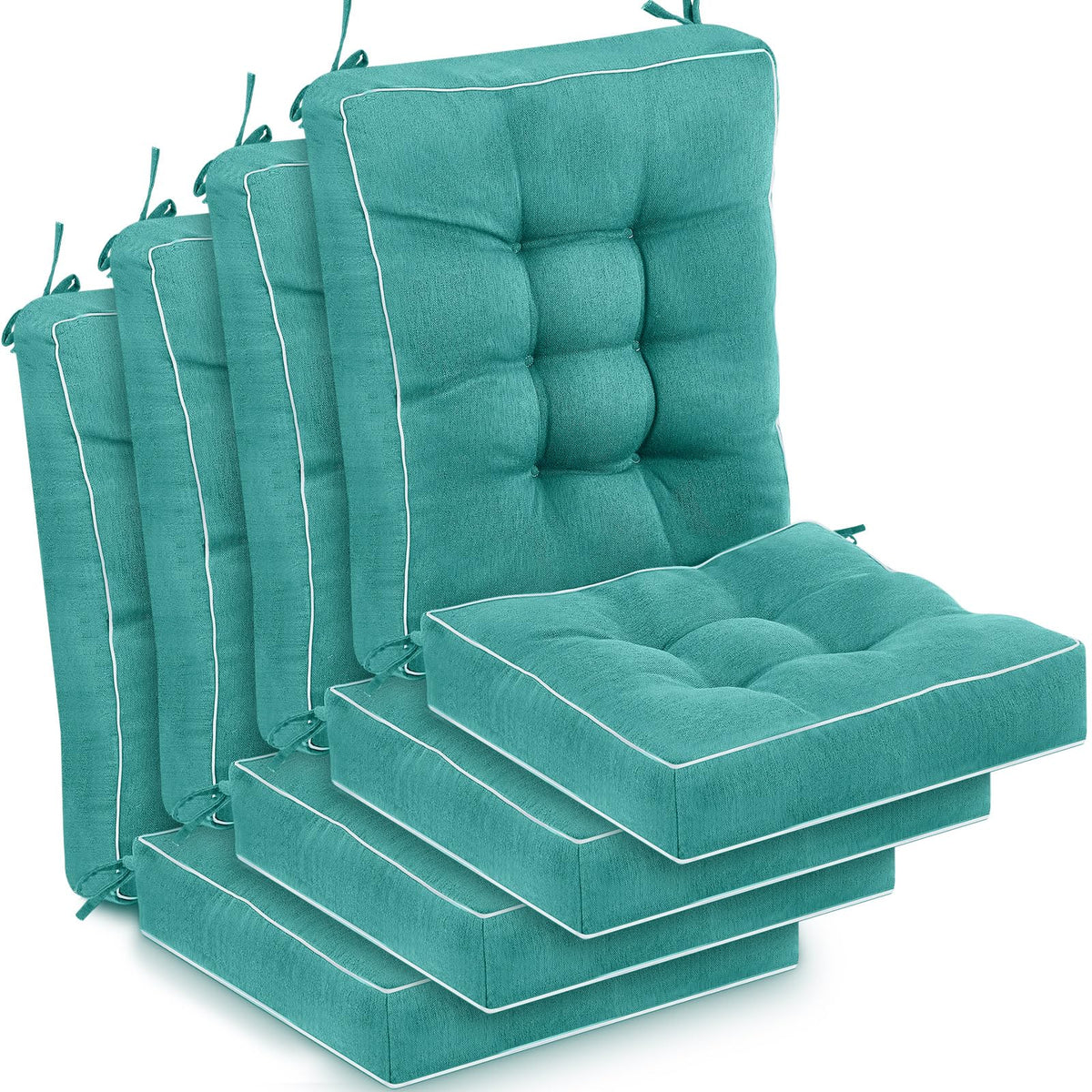 Juexica front view of teal cushion set showing full package benefit