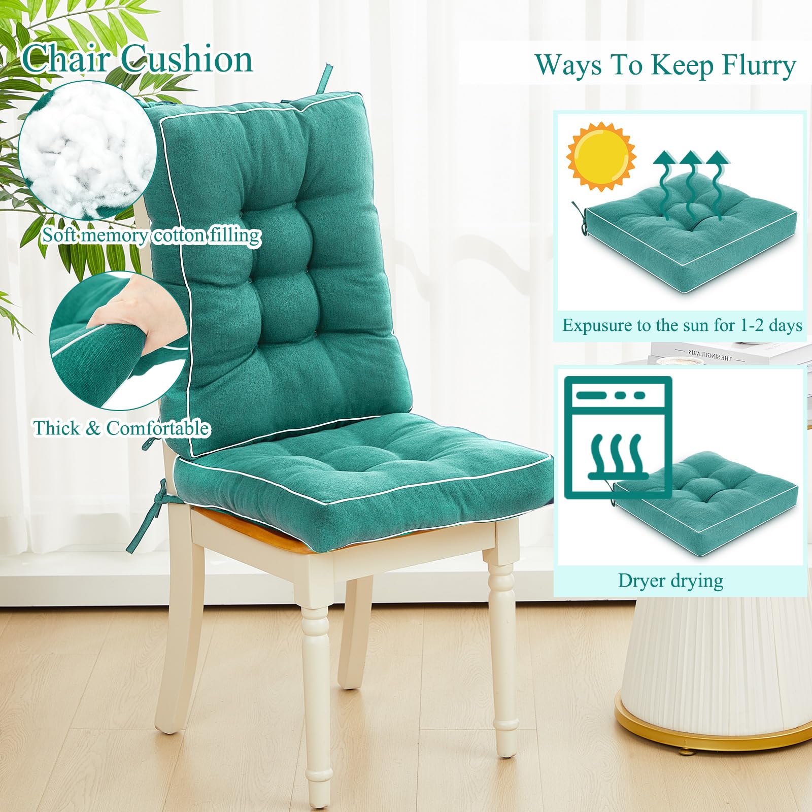 Juexica pair of seat and back cushions demonstrating supportive profile