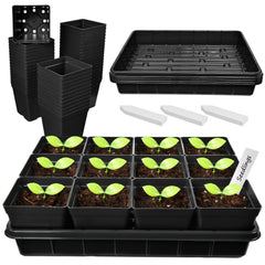 June Fox front packaging of 60-piece seed-starting kit showing contents and benefit of complete set