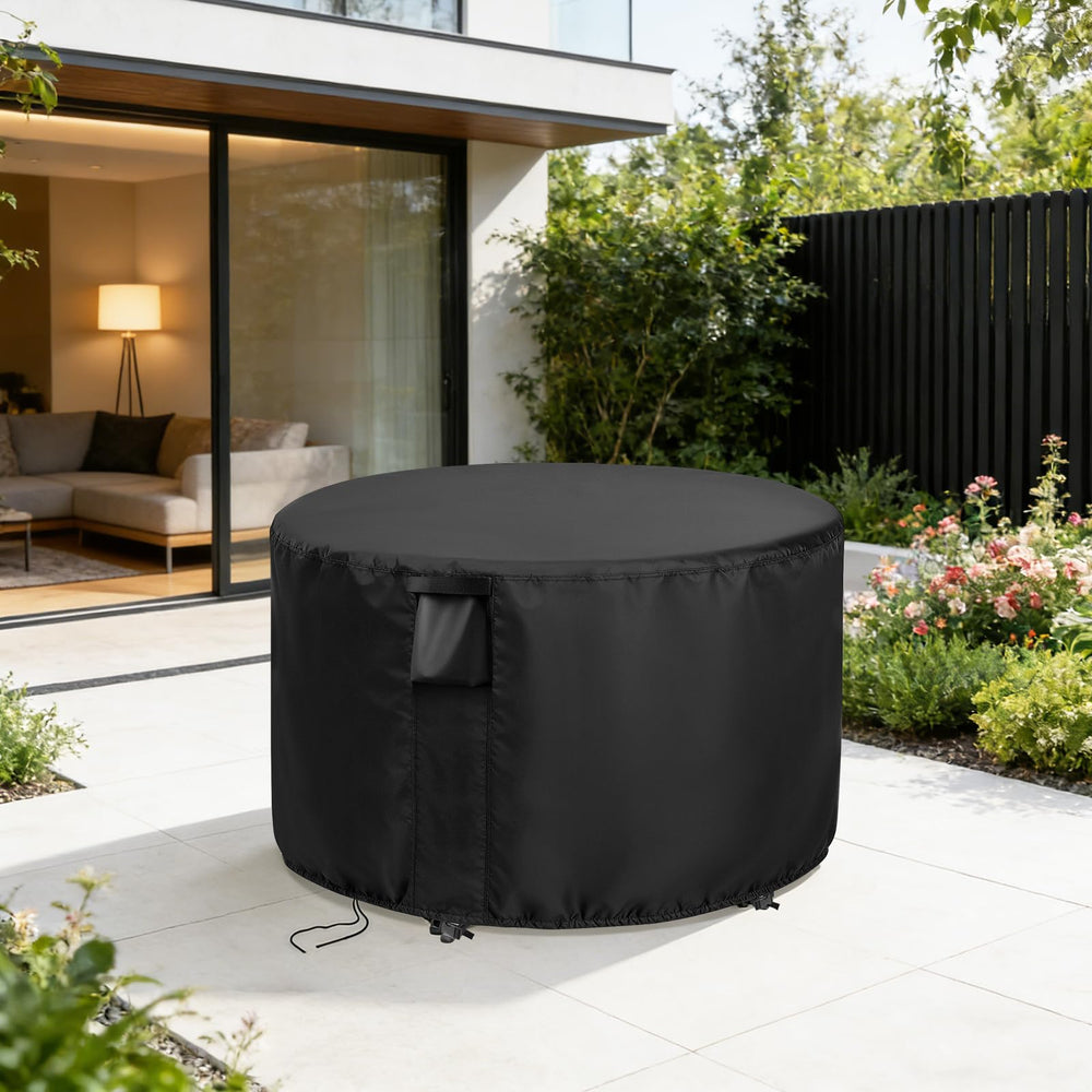 Jungda tightened hem and locking mechanism securing cover at table base