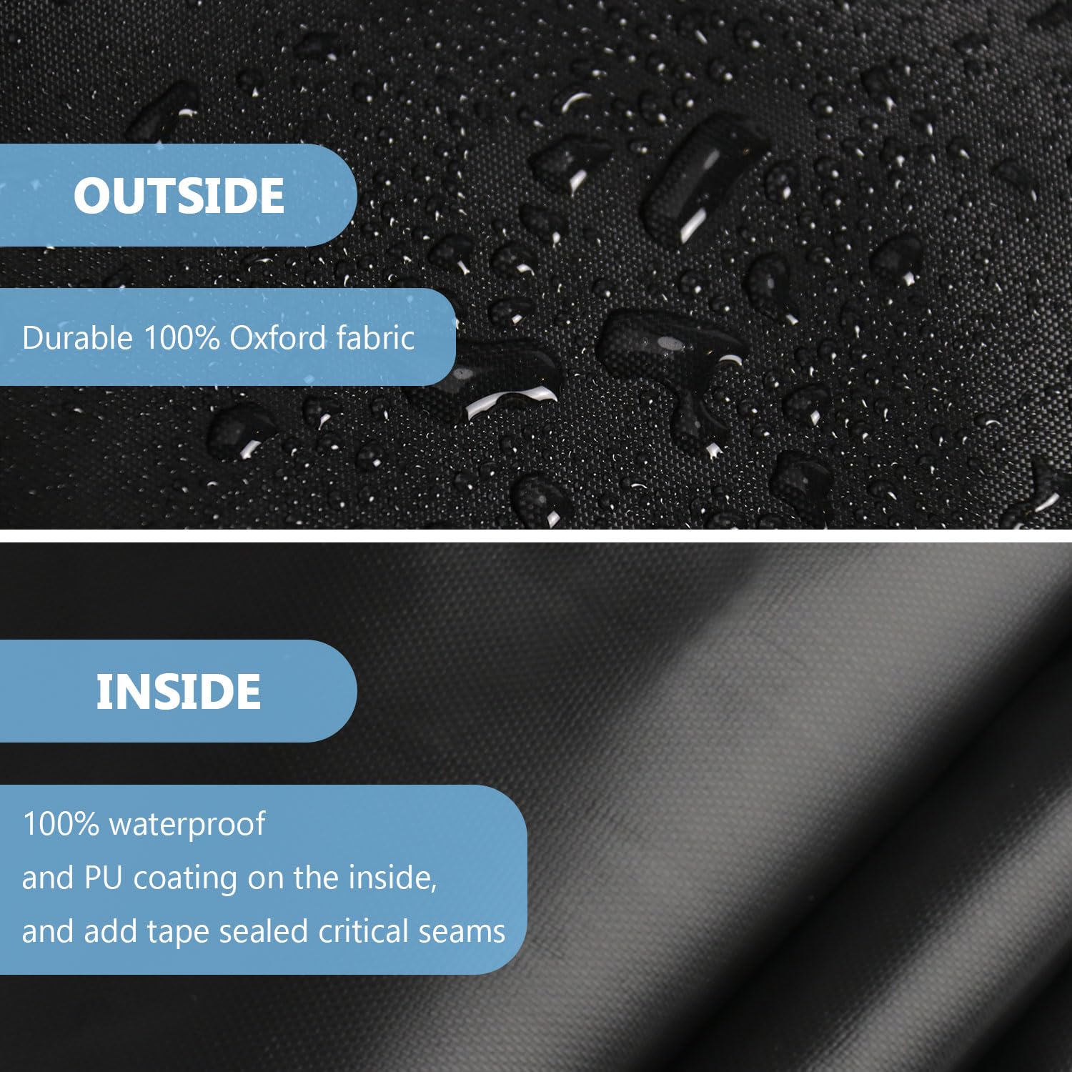 Jungda buckle and drawstring detail securing cover to table, prevents wind lift