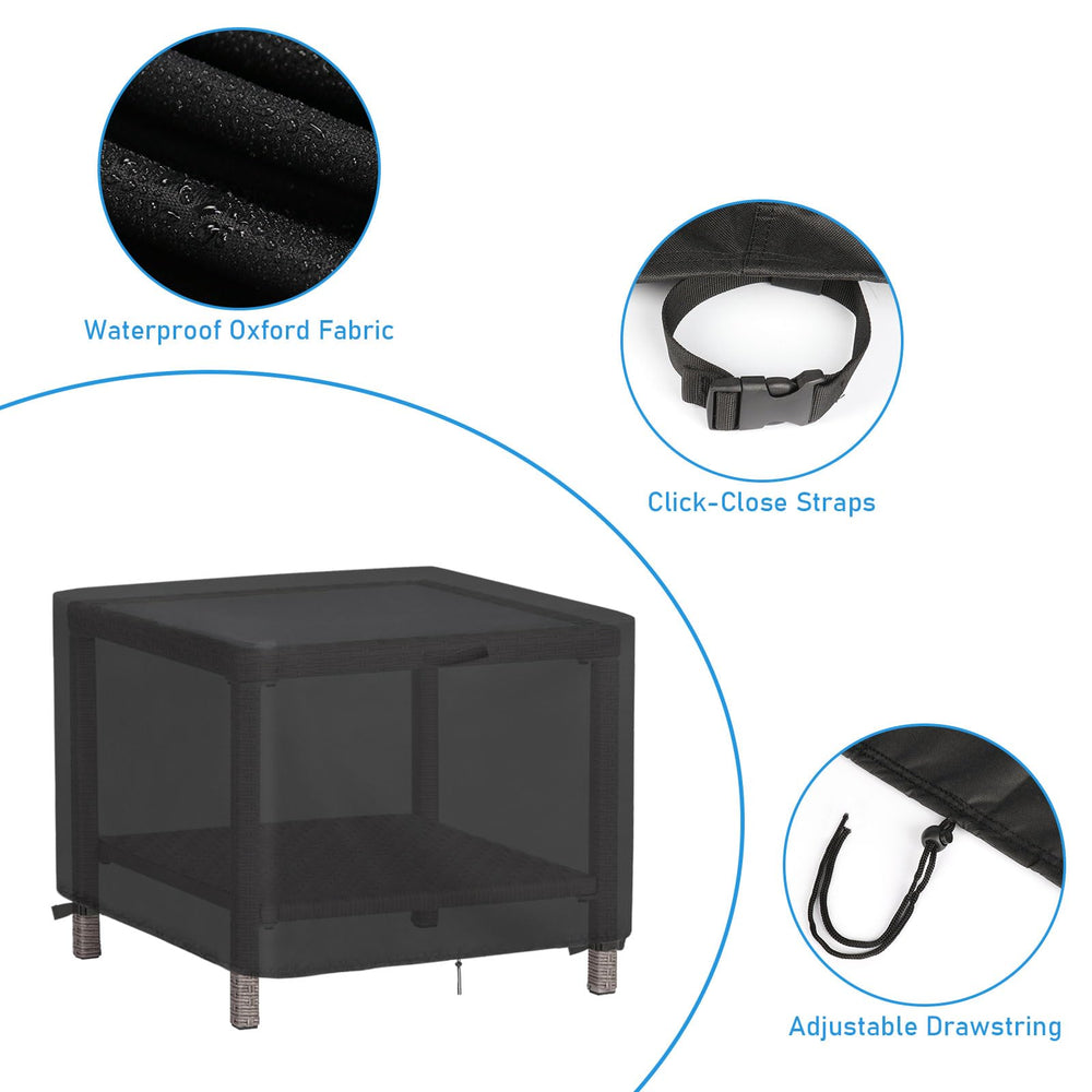 Jungda drawstring and windproof latch detail securing cover during wind