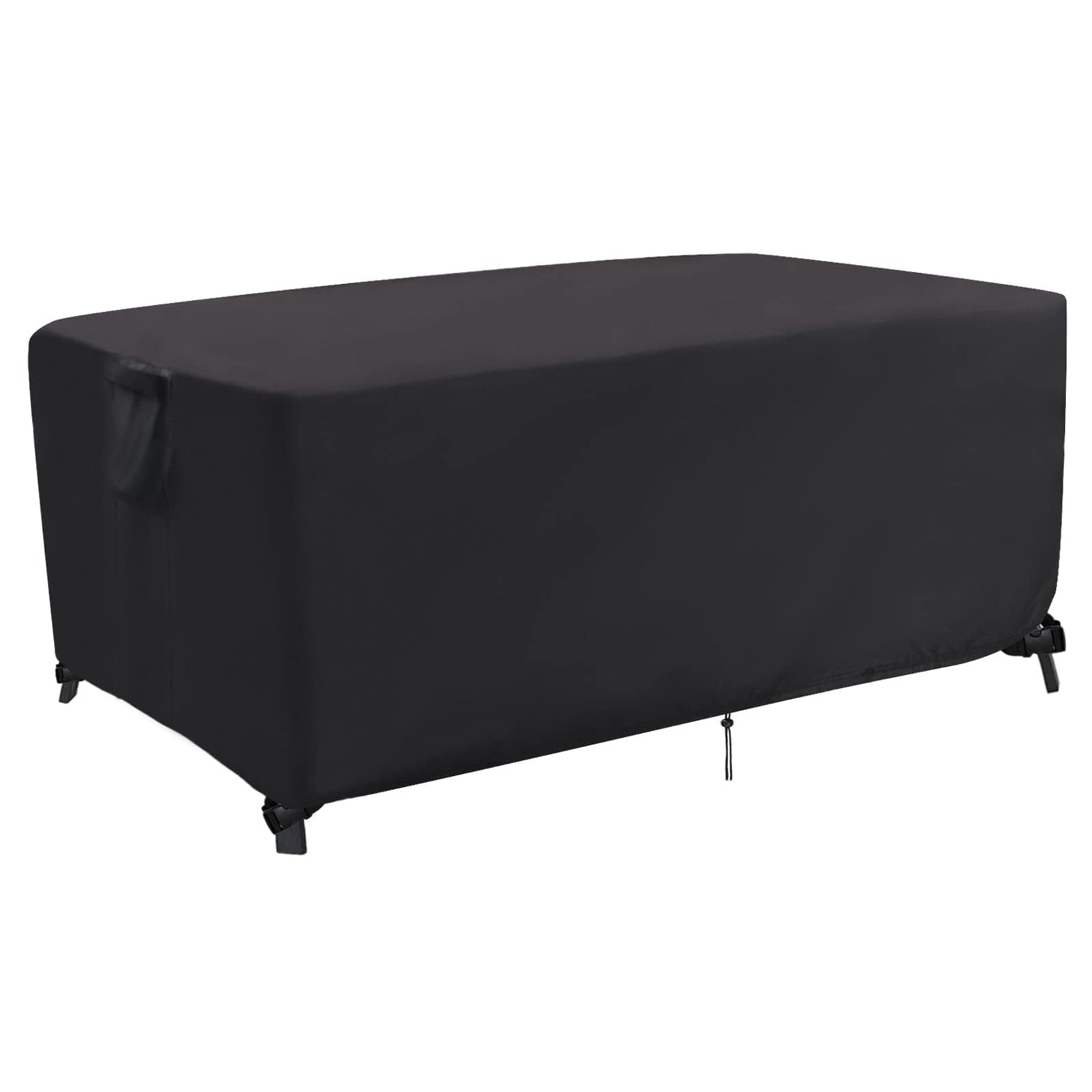 Jungda front view of cover on table showing full protection and weather resistance