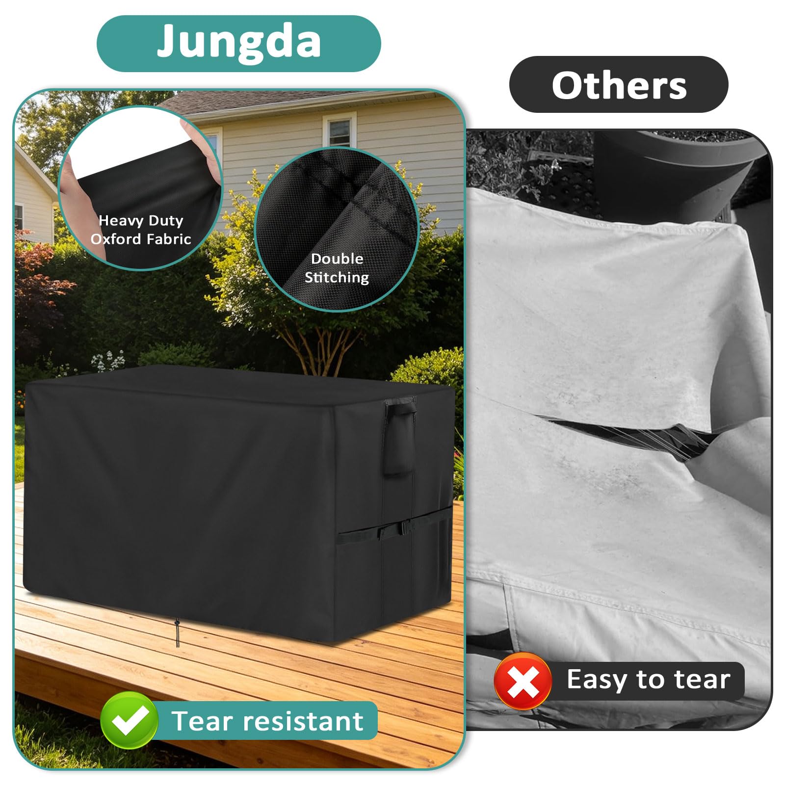 Jungda reinforced handle detail for easy removal and placement