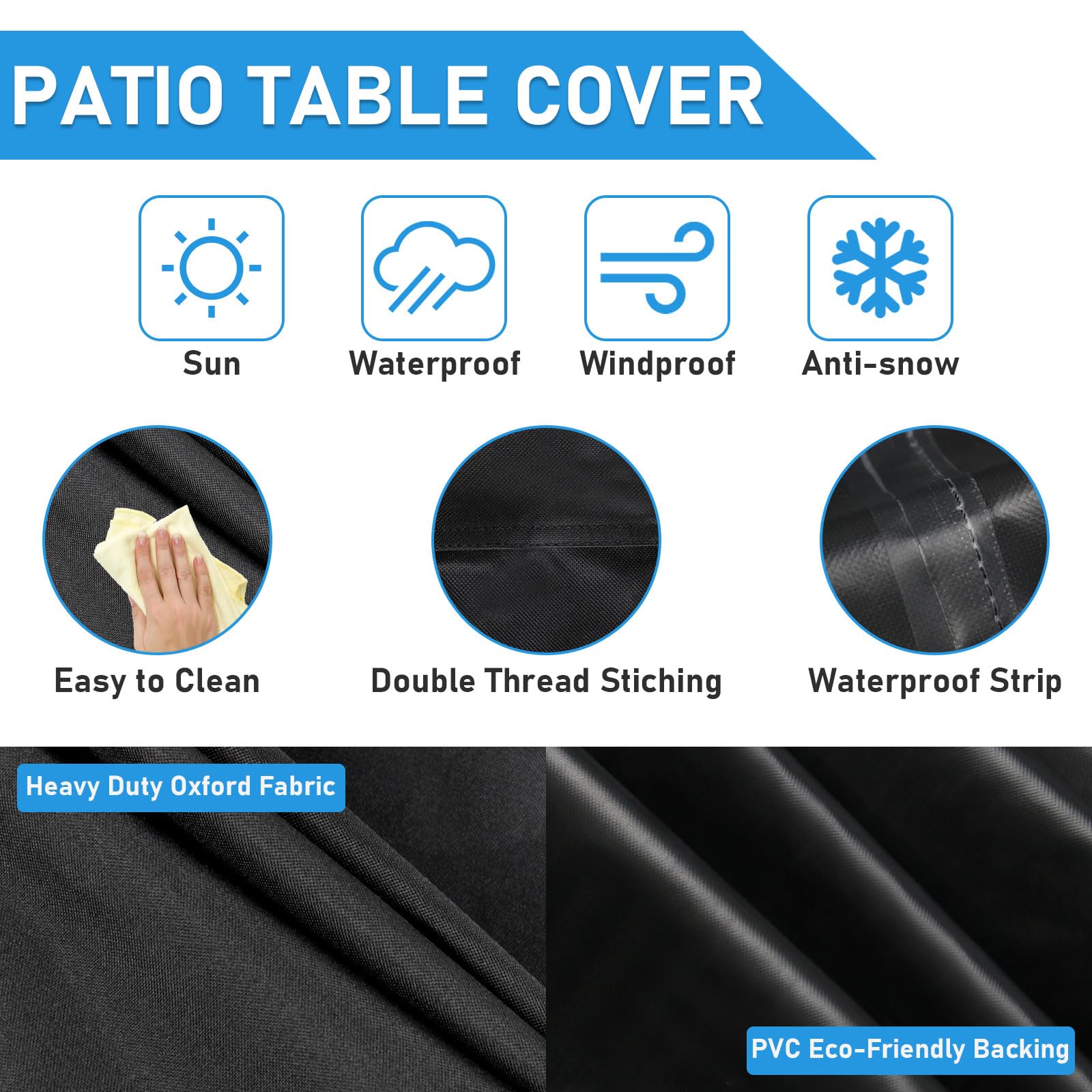 Jungda cover in use on patio table keeping furniture clean outdoors