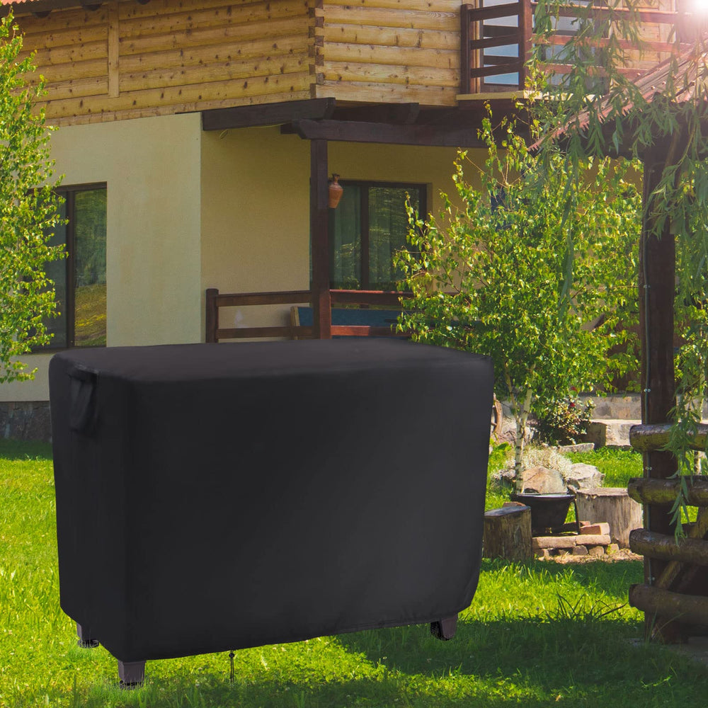 Jungda cover in backyard setup protecting prep table from sun and debris