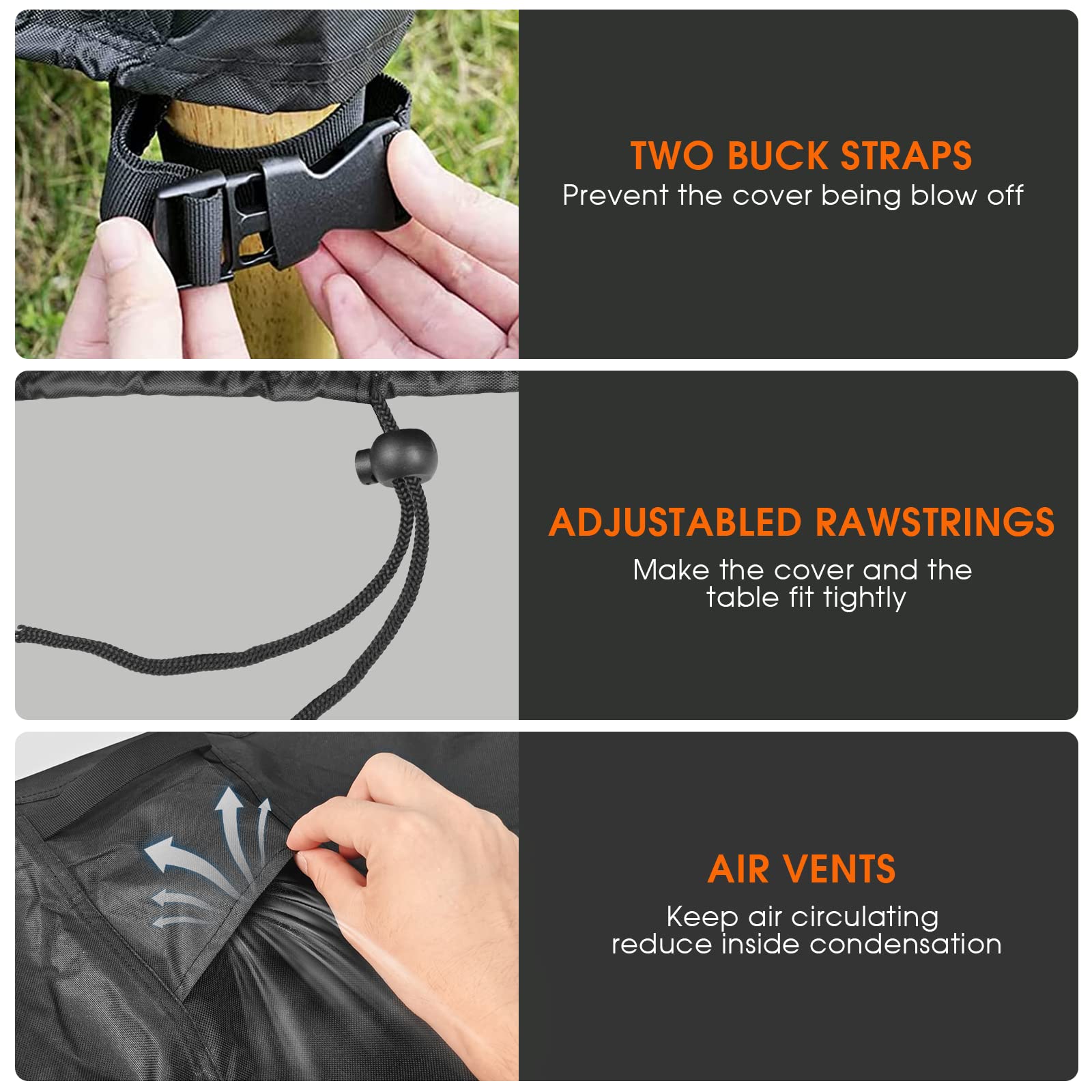 Jungda side profile showing drawstring and locks, ensures windproof fit