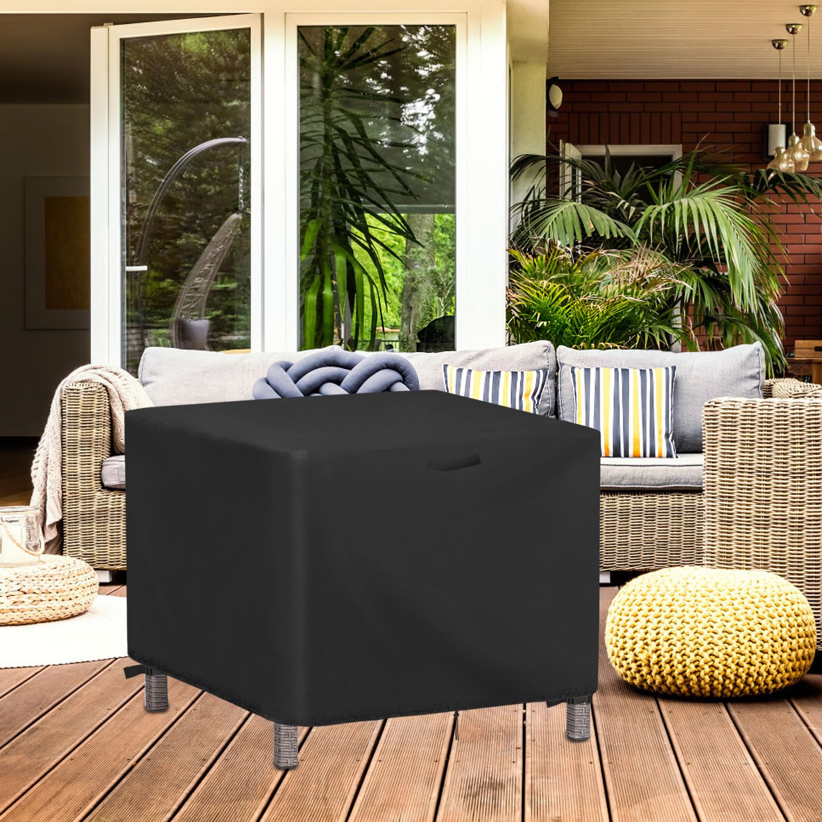 Jungda covered table with measuring tape demonstrating correct 24 inch fit