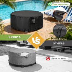 jungda top view of cover on table showing full waterproof protection
