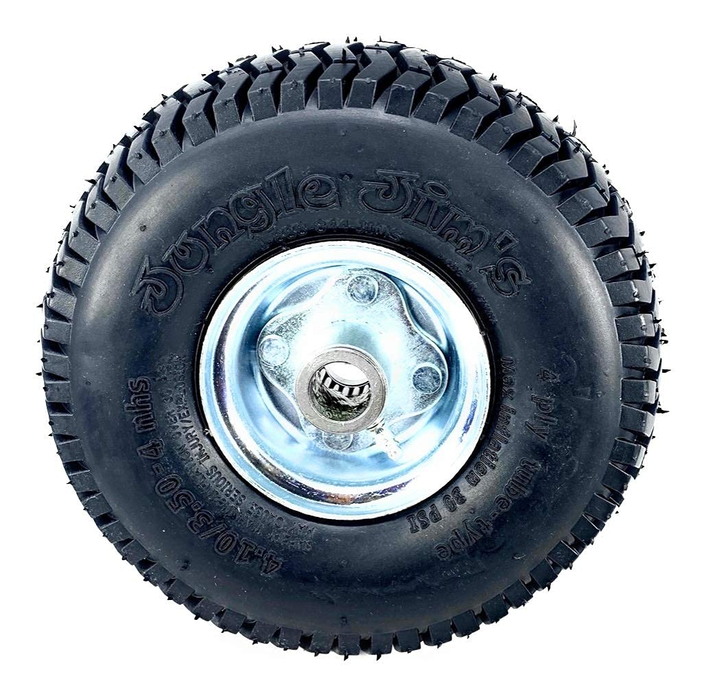 Jungle Jim's close-up of tread and valve demonstrating grip and inflation benefit