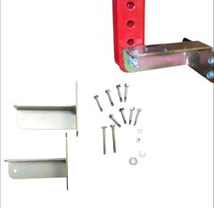 Jungle Jim's wall mount kit front view showing brackets and hardware for secure storage