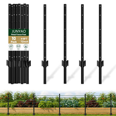 JUNYAO 10-pack U posts front view showing packed stakes and durability