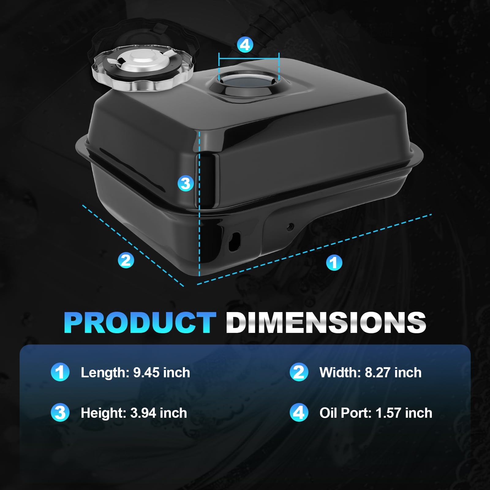 JURPLIX tank beside a ruler showing compact dimensions for compatibility