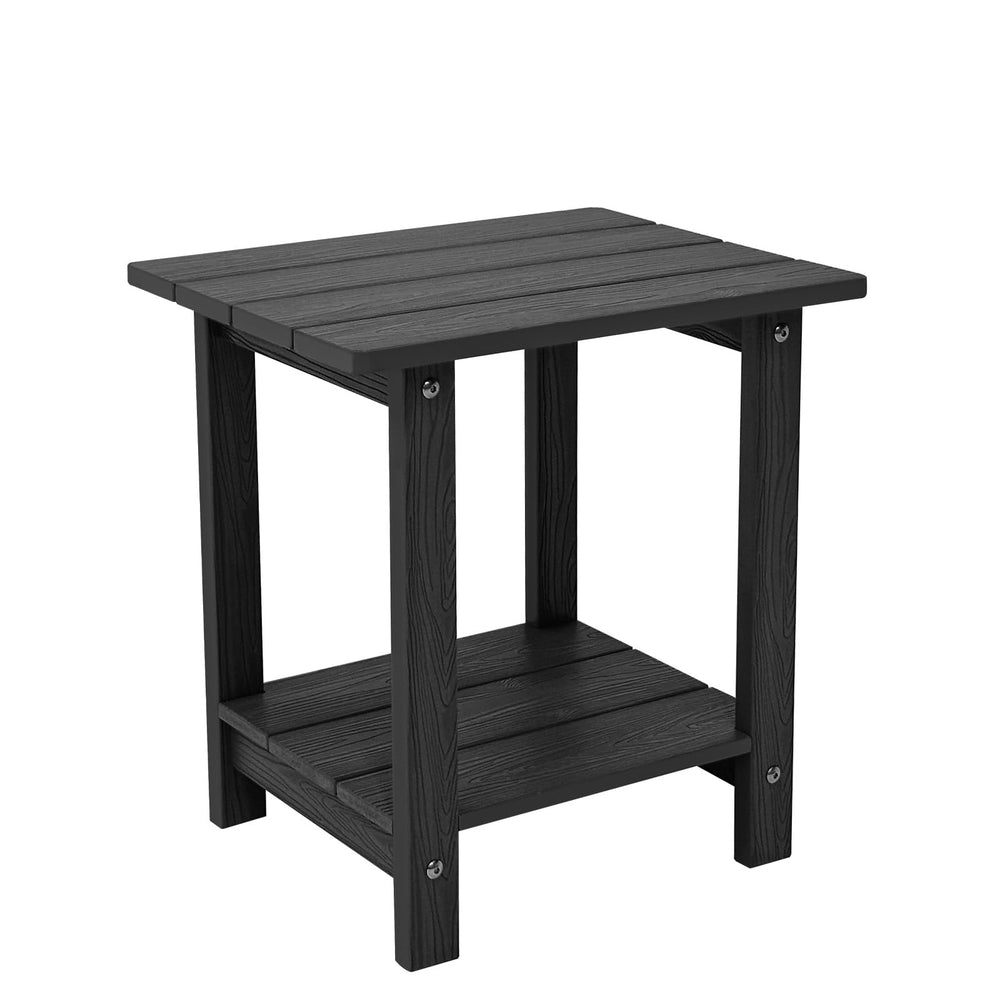 juserox front view black side table showing compact sturdy design and curb appeal