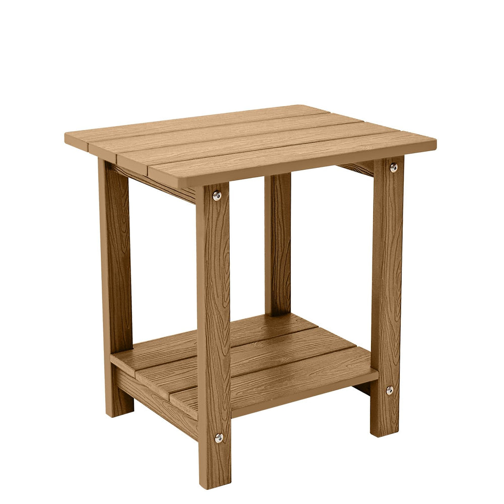 juserox front view brown side table showing durable design and outdoor appeal