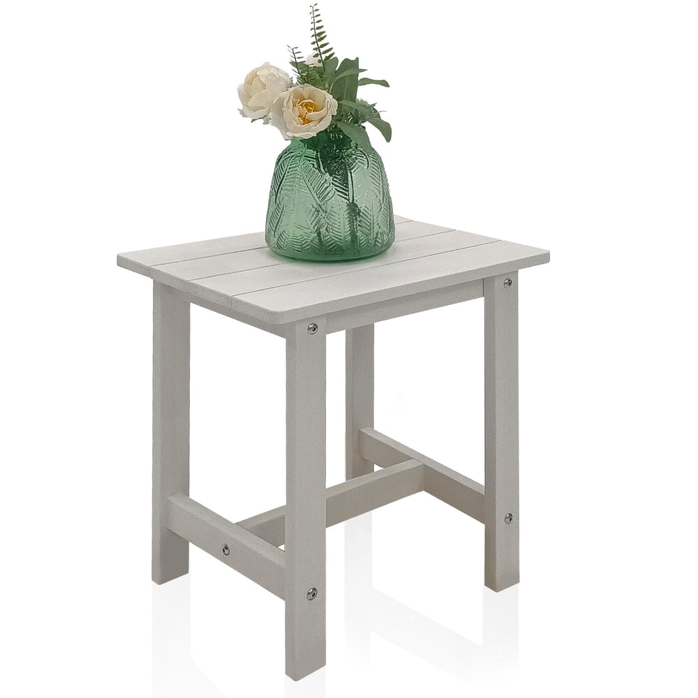 juserox front view of white side table showing compact design and accessibility