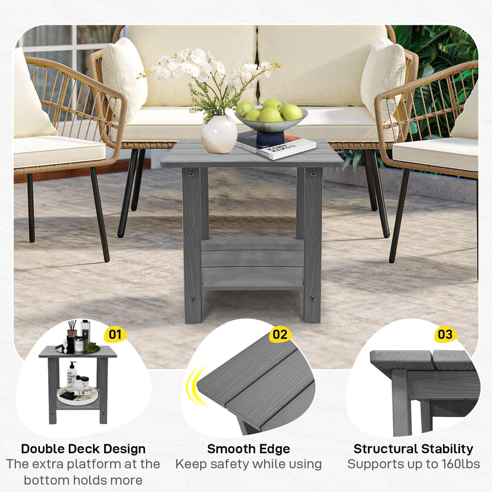 juserox table next to adirondack chair showing size and easy accessibility